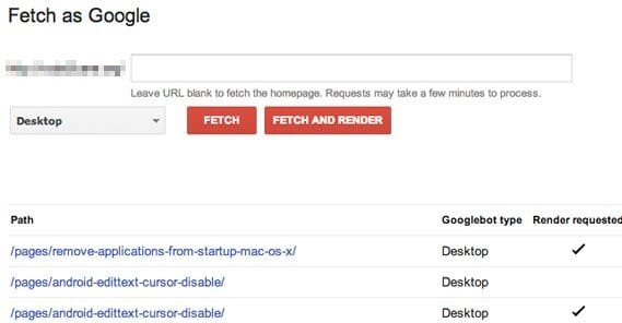 Fetch as Google Example