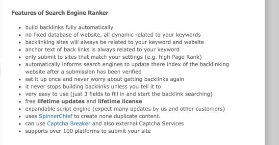 Search Engine Ranker Features