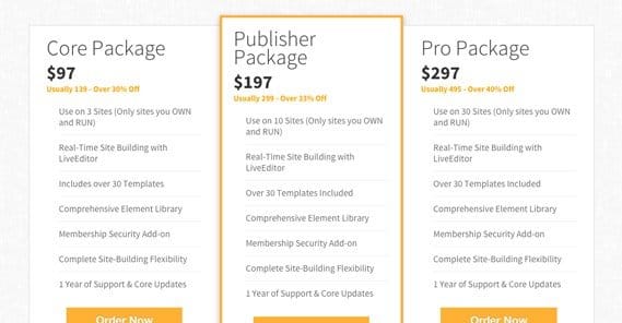 OptimizePress Pricing Packages