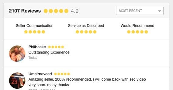 Reviews on Fiverr