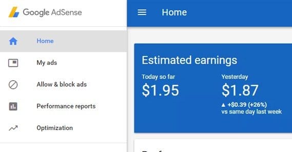 AdSense Estimated Earnings