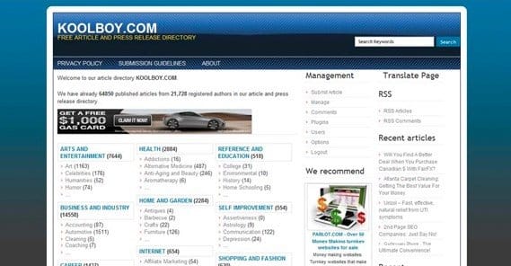 Example of a Directory Site