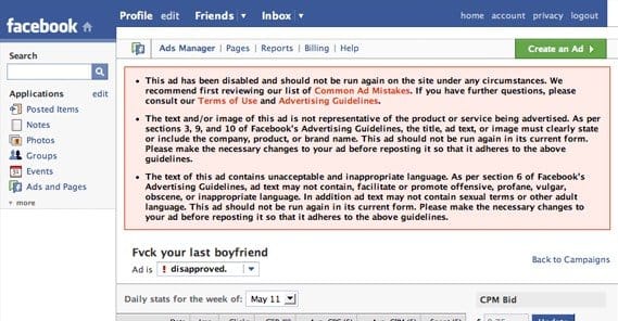 Facebook Ad Rejected