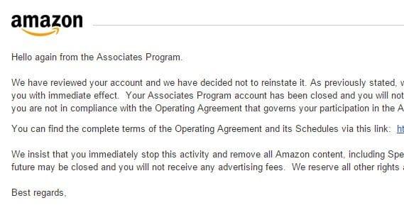 Reinstate Amazon Associates Account