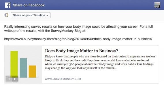 Sharing a Survey on Facebook