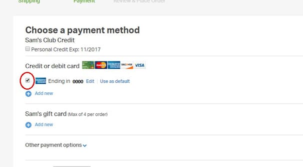 Payment Method Example