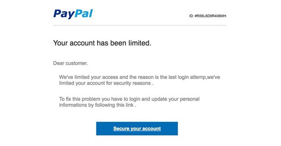 Fake PayPal Email