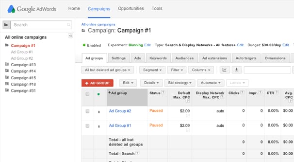 AdWords Ad Groups