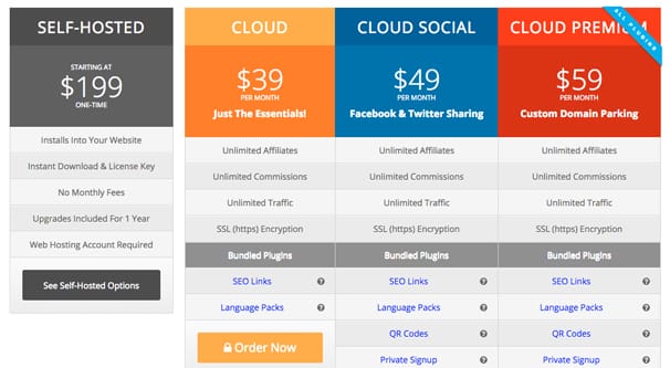 iDevAffiliate Pricing Page
