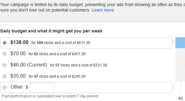 Ads Limited by Budget Example