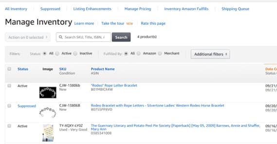 Amazon Product Inventory