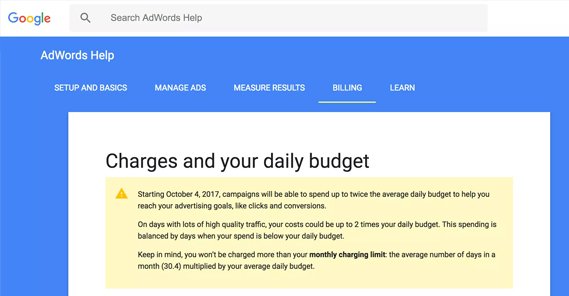 Google Policy on Daily Budget