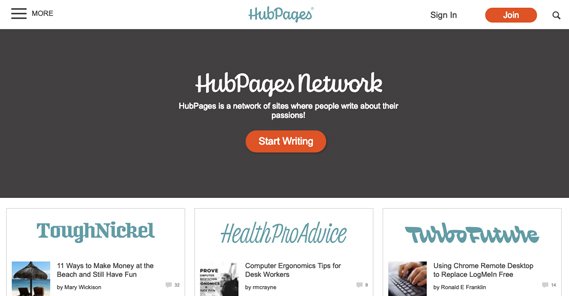 Hubpages Homepage