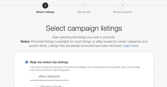 Selecting eBay Listings